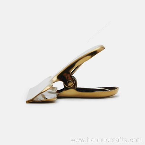 gold handle tail sealing clip handle metal folder